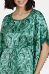 Zivame Artsy Leaves Woven Knee Length Nightdress - Greener Pasture — thumbnail 5